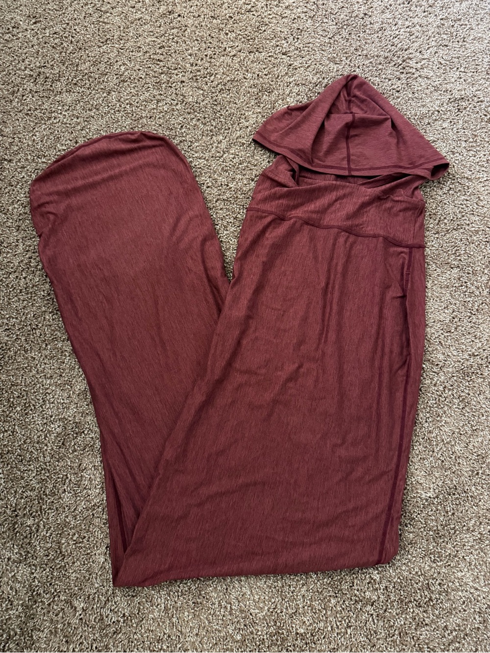 Hug Sleep Women’s Hooded Wide-Leg Jumpsuit in Wine